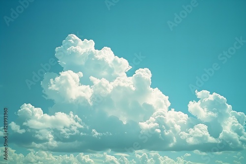 Depicting a  cloud and sky background with white puffy clouds in the sky photo