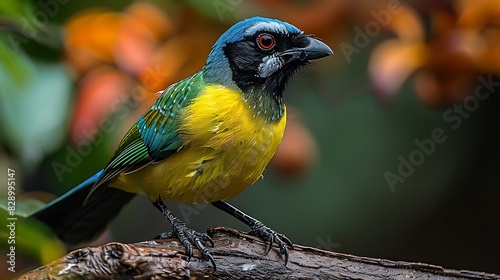 adult male Green Jay Cyanocorax yncas with bright green and yellow plumage found in Mexico North America photo