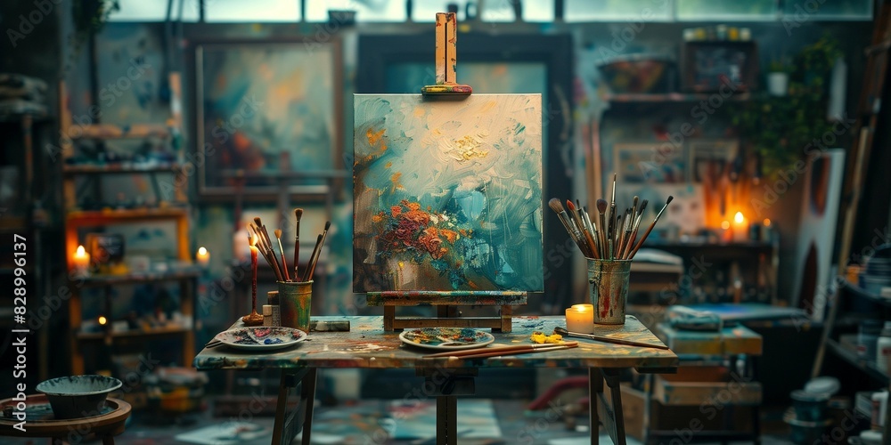 Twilight in the Artist's Studio, generative ai Twilight in the Artist's Studio, generative ai
