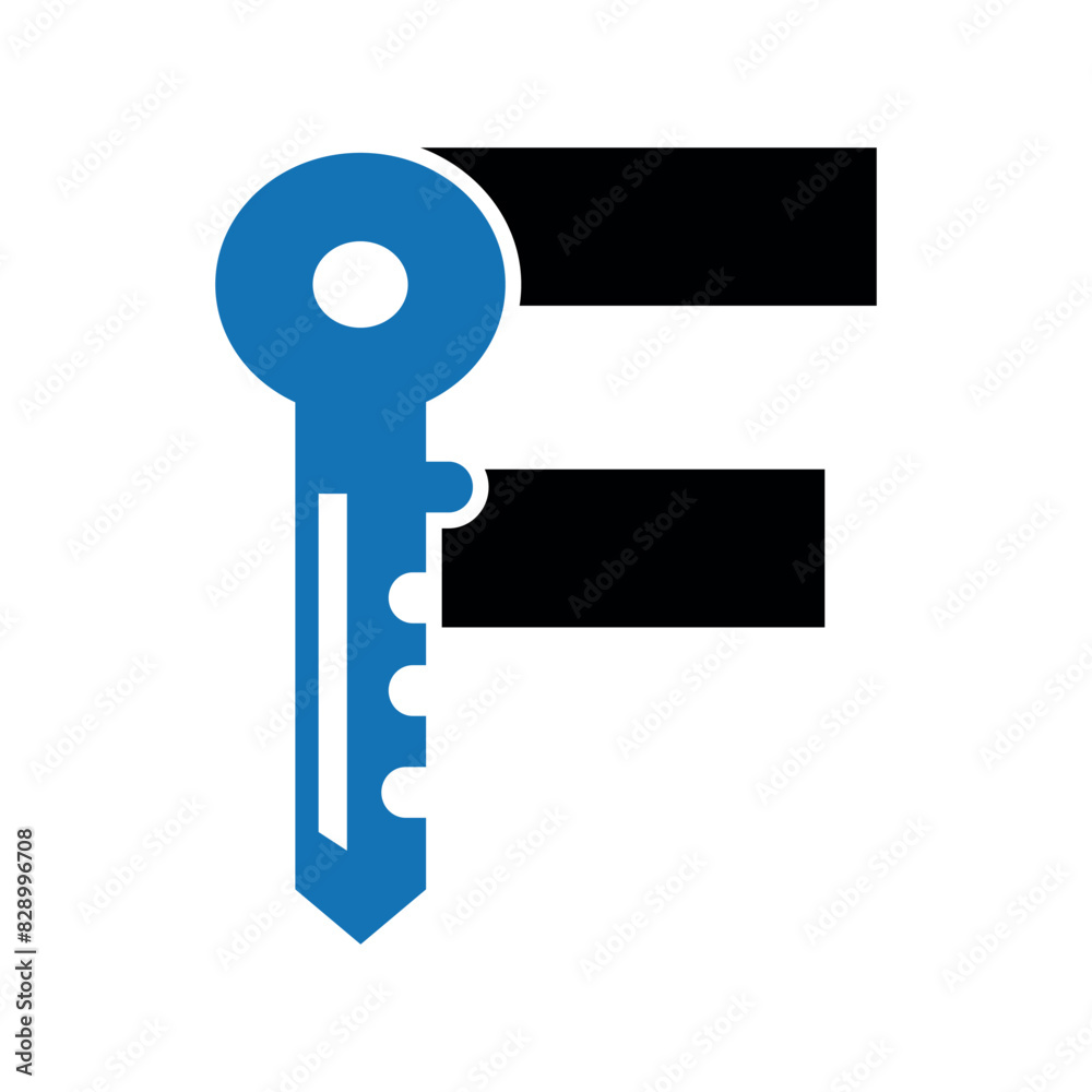 Key Logo combine with letter F vector template Key Logo combine with letter F vector template