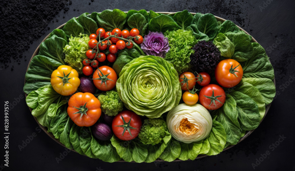 fresh vegetables on a plate fresh vegetables on a plate