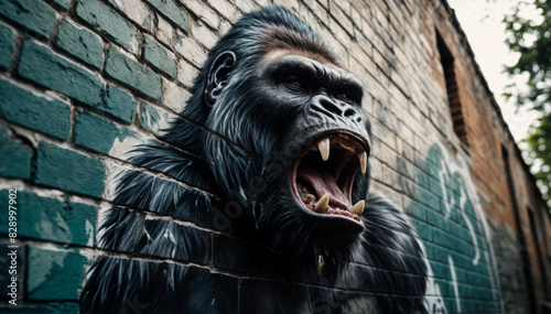 graffiti gorilla on the wall