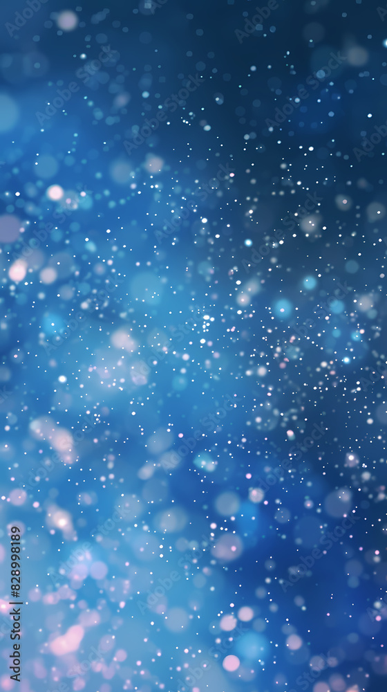 Starry sky background with tiny glowing particles and bokeh lights