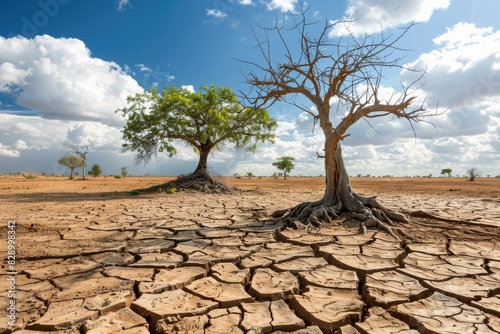 Africa Trees. Metaphor of Drought, Water Crisis, and Climate Change in a Harsh Environment
