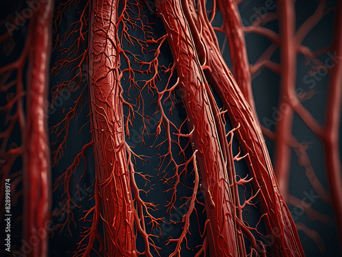 Close-up view of capillaries photo