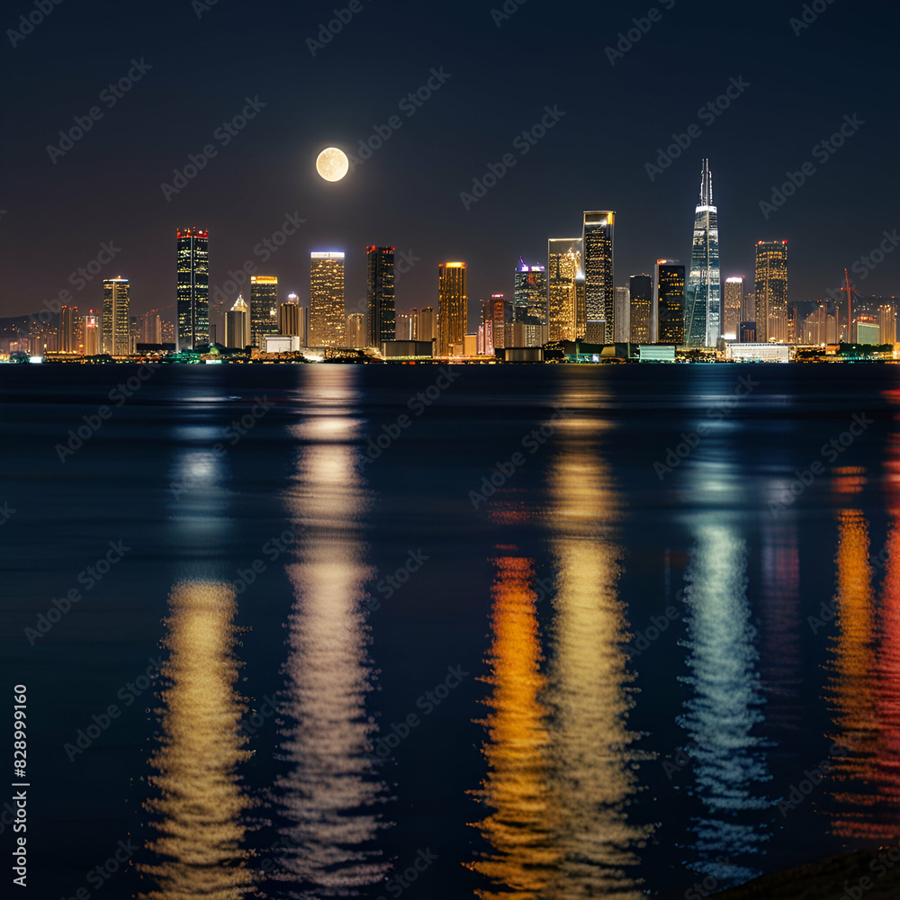 Fototapeta premium country skyline at night