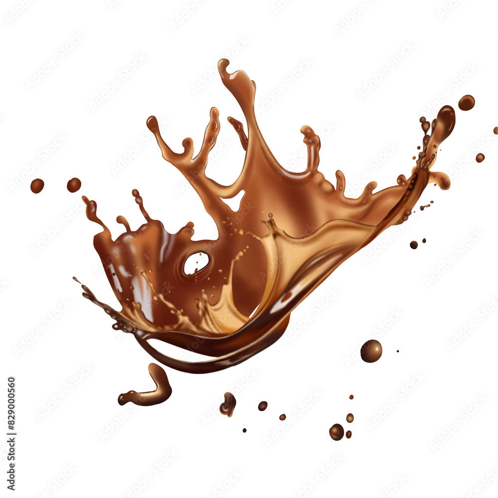 black coffee splash isolated on transparent background Stock ...
