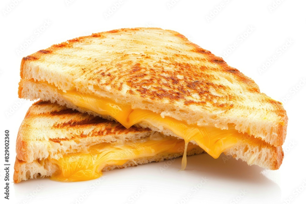 Grill Cheese Sandwich with Melted Cheese on White Bread Background Grill Cheese Sandwich with Melted Cheese on White Bread Background
