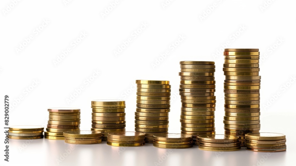 Rising Prosperity Stacked Coins and Upward Arrows in Vibrant Bar Graph Perfect for Economic Growth Concepts and Financial Success Visualization Rising Prosperity Stacked Coins and Upward Arrows in Vibrant Bar Graph Perfect for Economic Growth Concepts and Financial Success Visualization