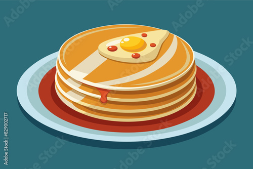 Delicious-looking stacked pancakes