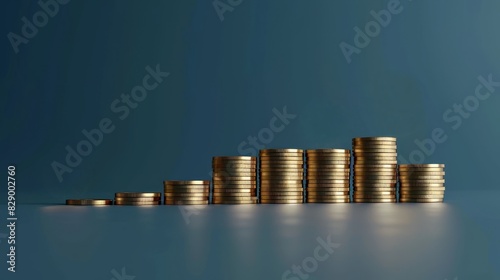 Financial Success Coins and Percentage Icons Illustrating Growth