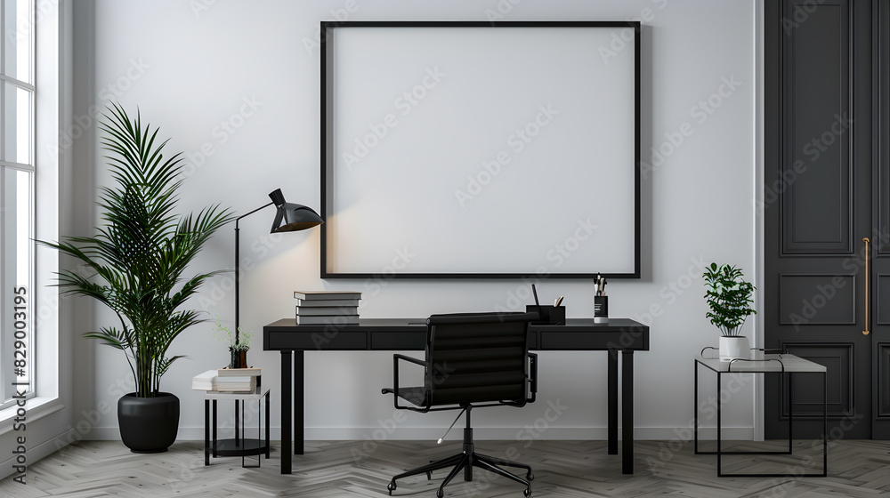 Blank Frame On Wall Room Design mock up Blank Frame On Wall Room Design mock up