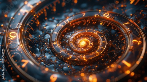 Time Travel Technology Background with the concept of Clocks and Time Machines, Can turn the clock hands. Jump into a time portal in a matter of hours. Traveling in time and space. Time travel fantasy