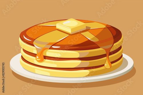 a stack of pancakes with syrup on top