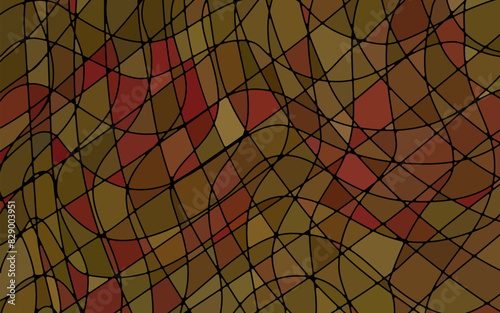 abstract vector stained-glass mosaic background - red and brown