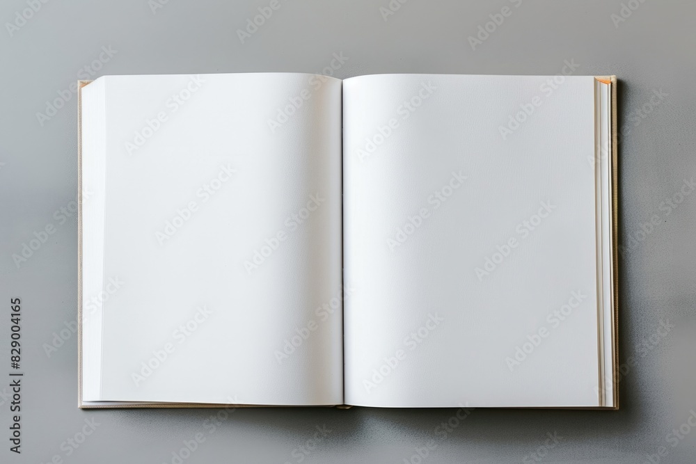 Book Mockups - A4 Magazine Template with White Blank Page on Gray Table Book Mockups - A4 Magazine Template with White Blank Page on Gray Table