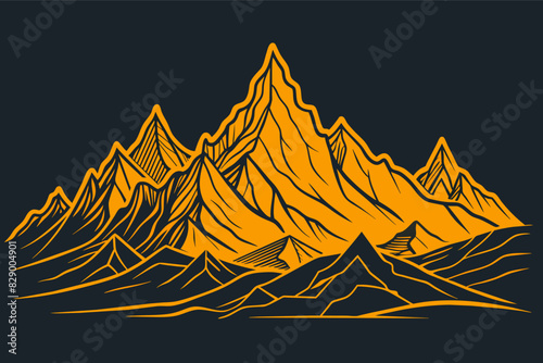 a mountain with trees and a sky background