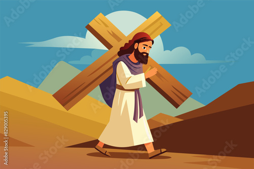 jesus carrying the cross, The act of Jesus bearing the cross