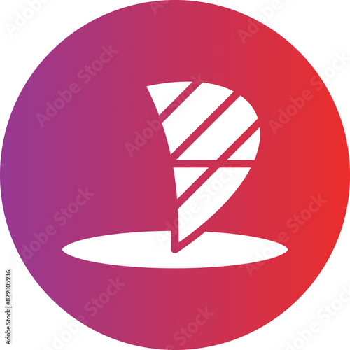 Windsurfing Sail Icon Style