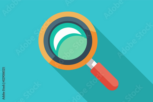 a magnifying glass with a long shadow, A magnifying glass casting a lengthy shadow.