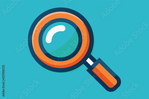 a magnifying glass with a long shadow, A magnifying glass casting a lengthy shadow.