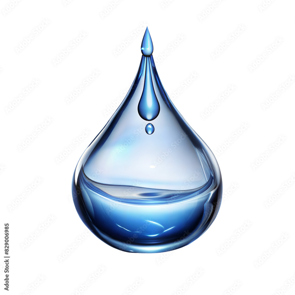 Single Water Drop on Transparent Background Single Water Drop on Transparent Background