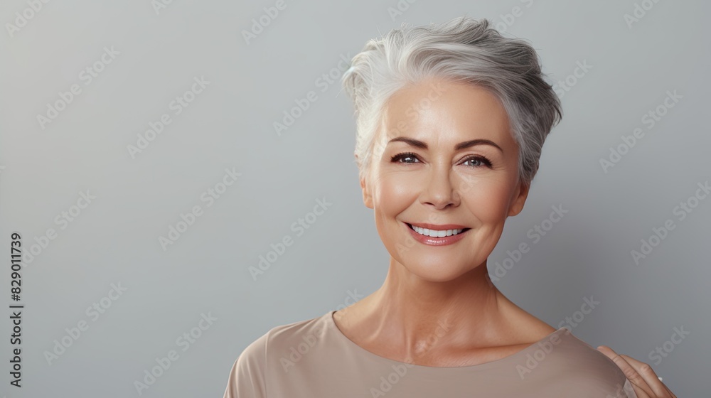 senior woman with gray hair