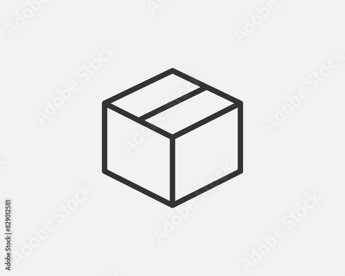 Delivery packaging vector icon. Cargo cardboard box icons. Carton package sign from line geometric shapes.