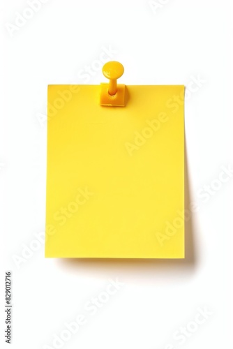 Yellow sticky post with notes. White isolated background