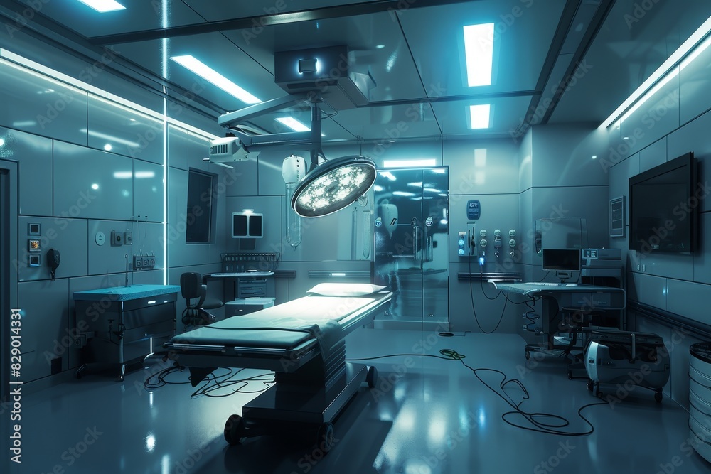 Spacious and modern operating room with state-of-the-art equipment and natural light during the day