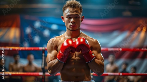 Close Up of Person Wearing Boxing Gloves