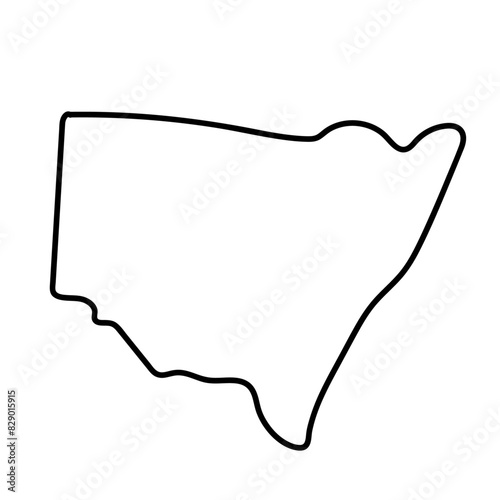 new south wales map in black line
