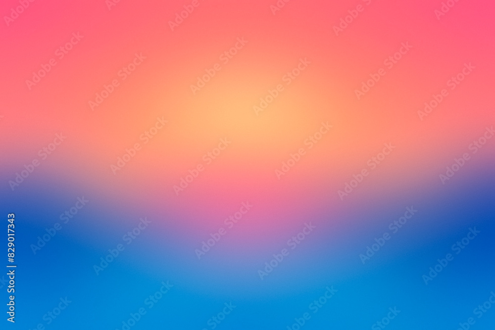 Obraz premium Retro wave gradient background: Blue - Peach - Orange. Nostalgic, playful. Retro Wave in Blue, Peach & Orange. 80s Nostalgia
