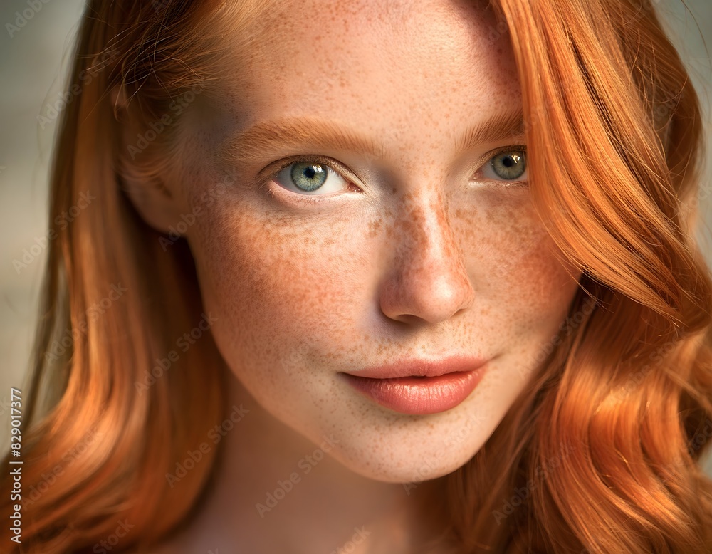 Ginger-Haired Model in Ultra-Detail Close-Up Ginger-Haired Model in Ultra-Detail Close-Up