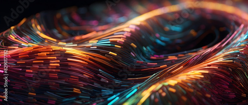 Colorful interweaving of digital threads.