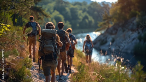 Group of People Hiking in the Mountains