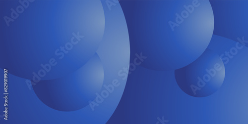 Deep Blue Circle Bubble Shape Gradient Background 