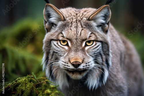 Close up of wild Lynx wildcat in forest © Firn