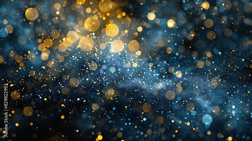 abstract glitter lights. blue, yellow, gold and black