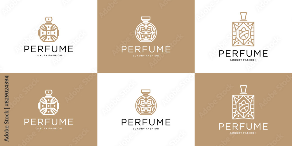 simple line perfume logo set simple line perfume logo set