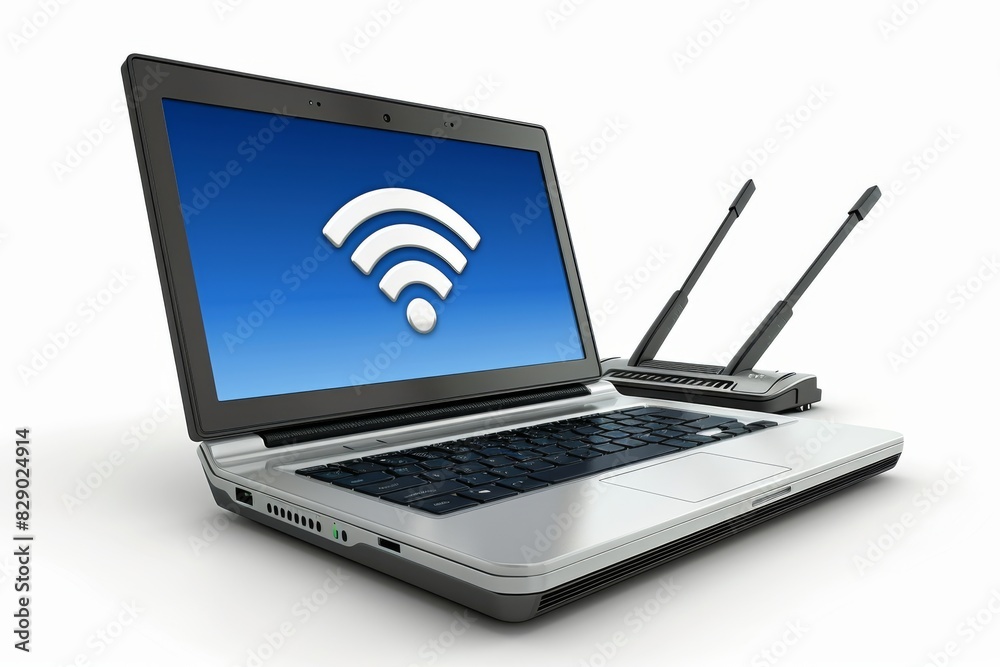 High speed router in a home setting, providing essential connectivity for diverse digital activities and remote work High speed router in a home setting, providing essential connectivity for diverse digital activities and remote work