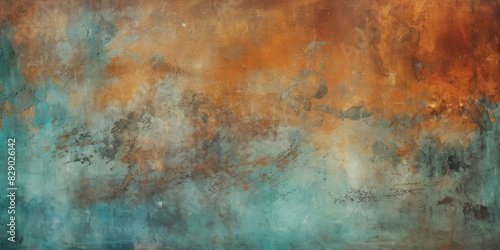 Old  vintage texture abstract grunge background with orange and blue gradient colors  distressed  dirty creative backdrop for design