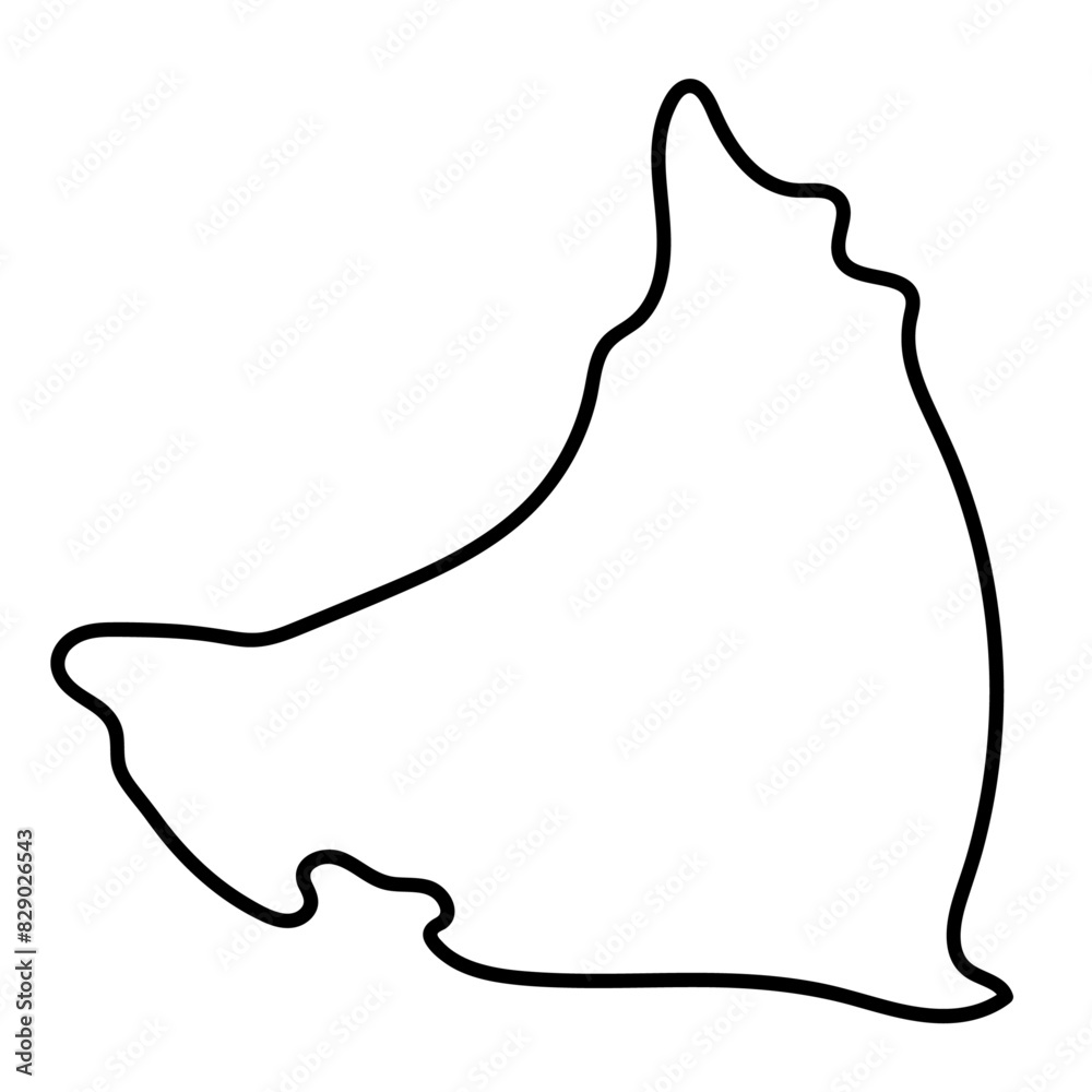 CAMPECHE map in line illustration CAMPECHE map in line illustration