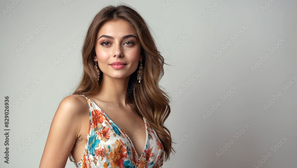 Close up portrait of a beautiful woman with glowing face. Beauty product commercial photo, glamorous portrait, Generative AI Close up portrait of a beautiful woman with glowing face. Beauty product commercial photo, glamorous portrait, Generative AI