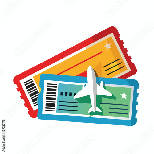 airplane tickets isolated on white background