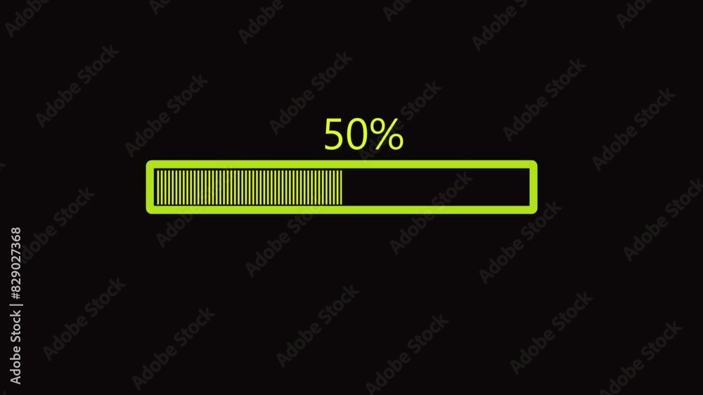 Progess Bar Neon Color Black Background Progess Bar Neon Color Black Background