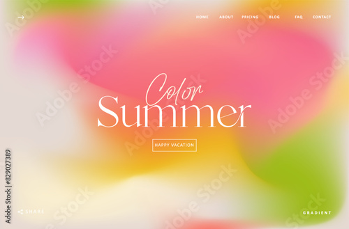 Abstract summer blurred gradient mesh background in bright Colorful smooth. Soft colored vector illustration for Wallpaper, Banner, Background, Card, Book Illustration, landing page, cover
