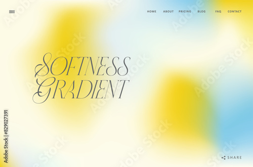 Trendy gradient blue and yellow fluid wave background landing page, colorful abstract liquid. Pastel design wallpaper for banner, poster, cover, flyer, presentation, advertising