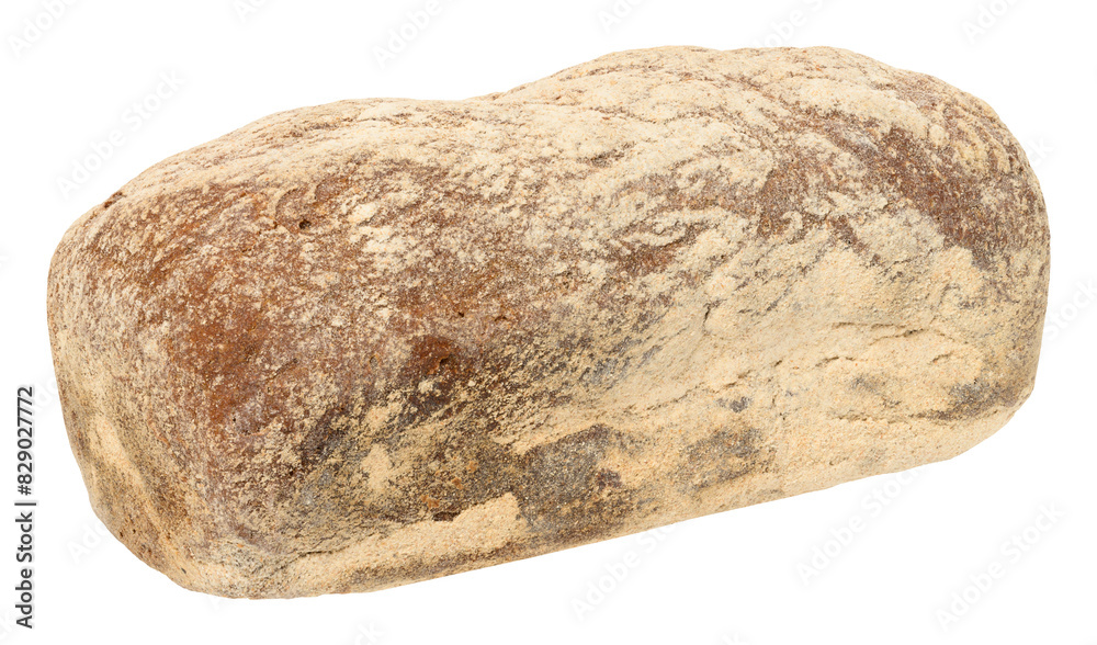 Rectangular loaf of rye flour bread on isolated background Rectangular loaf of rye flour bread on isolated background