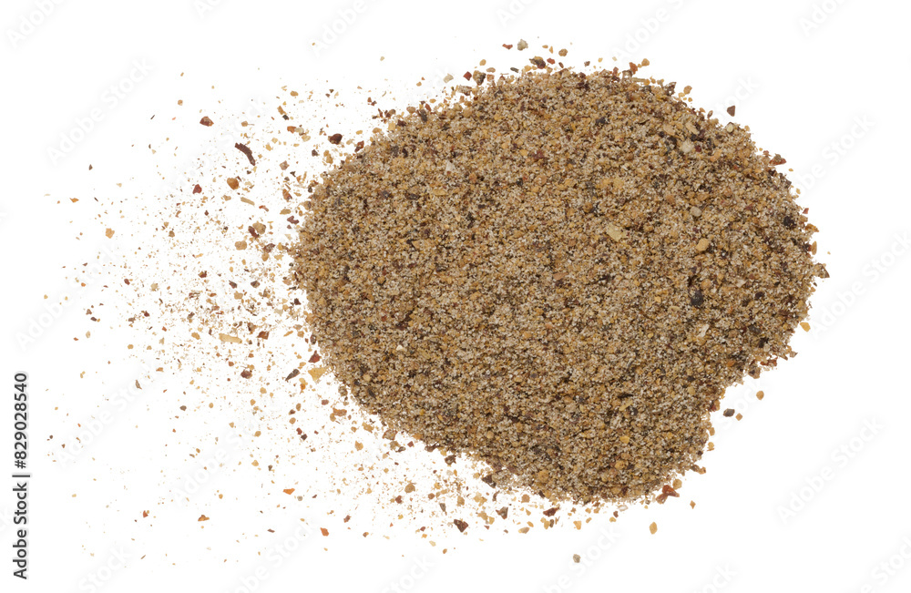 Ground black peppercorns on isolated background, spice Ground black peppercorns on isolated background, spice